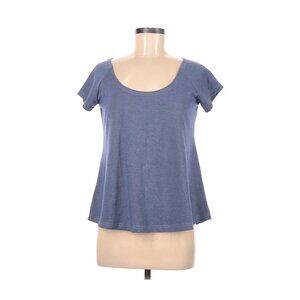 Anel Short Sleeve Top Denim Colored Fabric Lightweight Size M